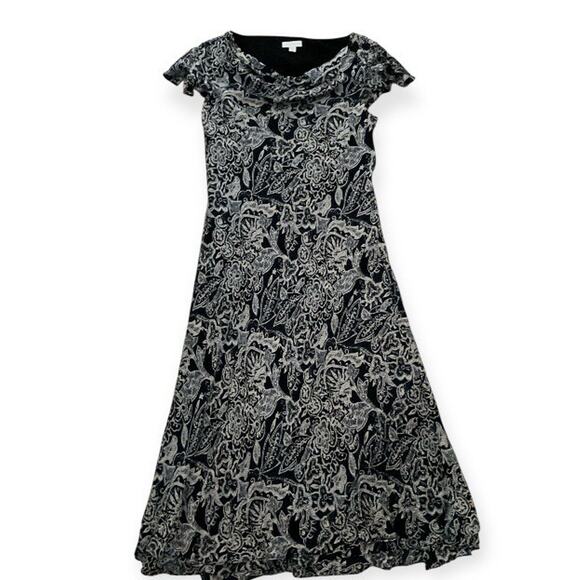 Vintage 90s Y2K 100% Silk Floral Paisley Dress Large Hawaiian Fairy Charter Club - Picture 8 of 9